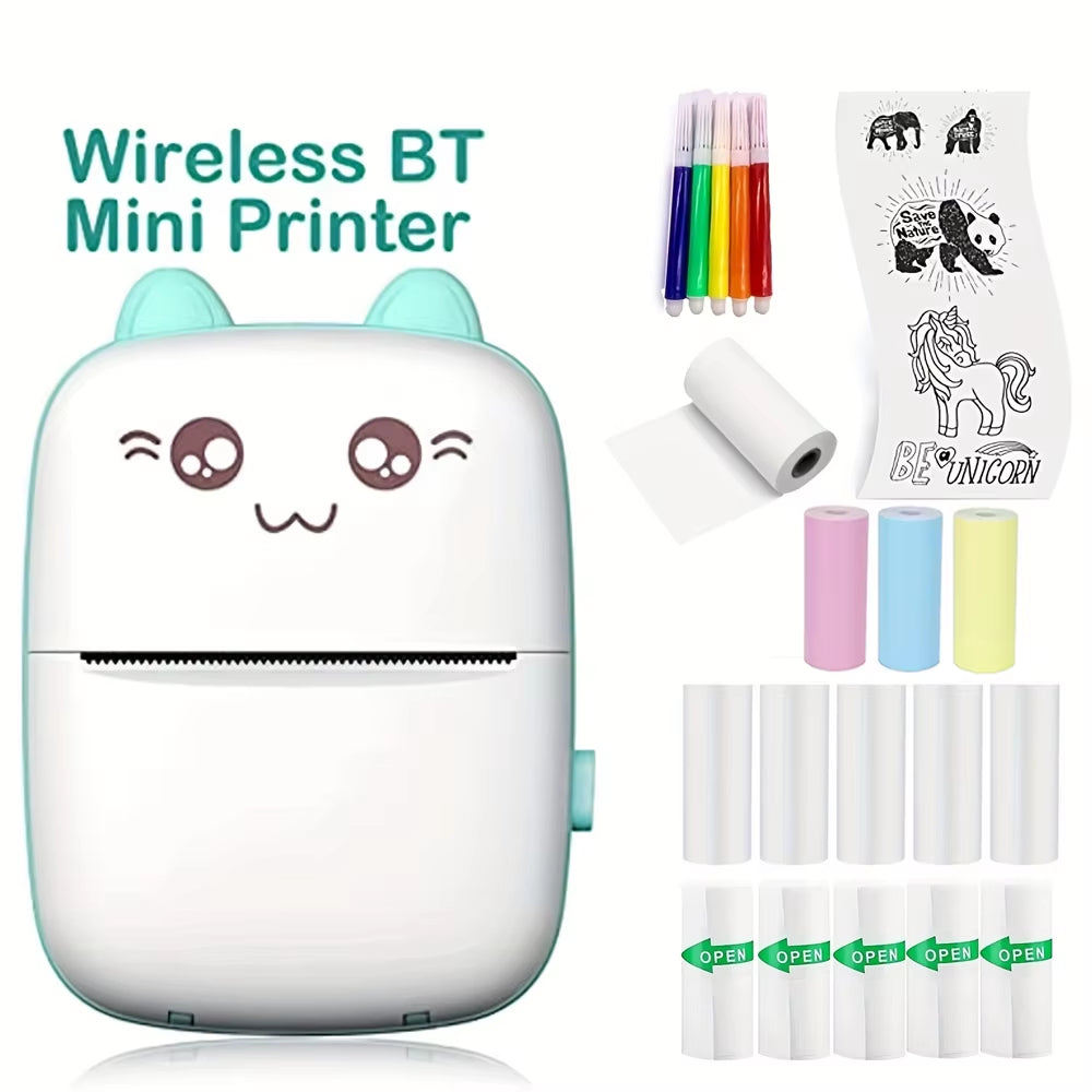 Mini Printer for Iphone and Android, Wireless Mini Photo Printer Label Printer, Portable Mini Thermal Printer for Printing Label