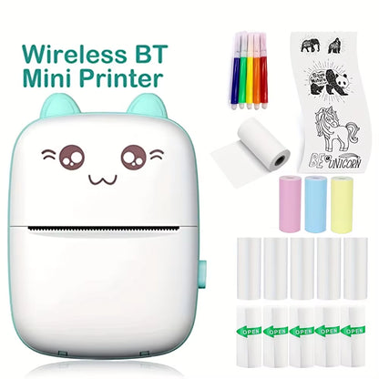 Mini Printer for Iphone and Android, Wireless Mini Photo Printer Label Printer, Portable Mini Thermal Printer for Printing Label