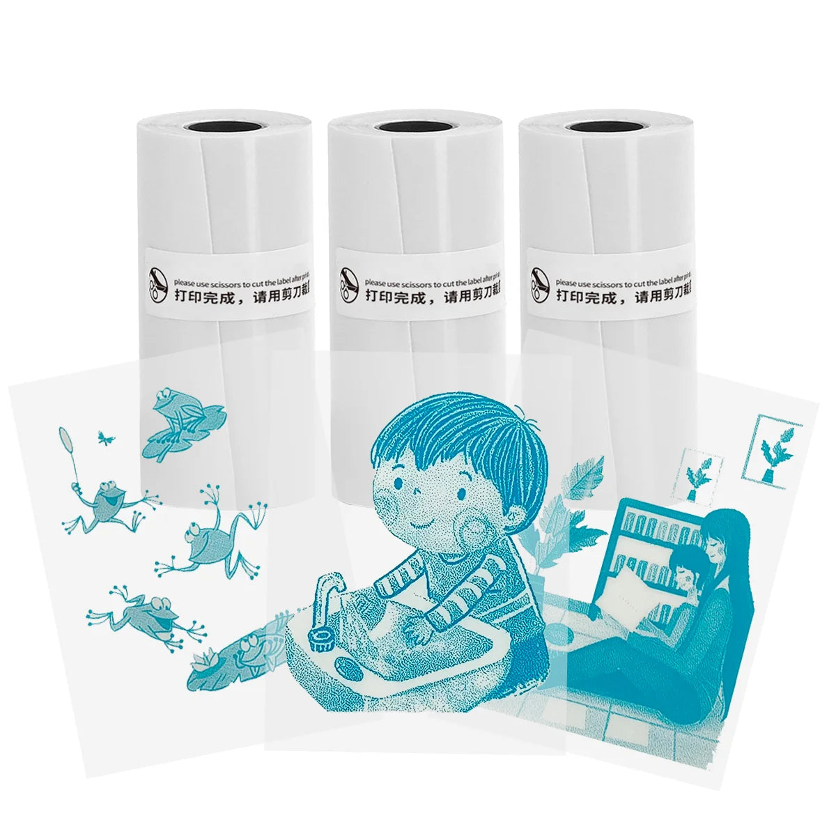 Transparent Adhesive Thermal Sticker Paper for M02/T02/M02 Sticker Photo Printer and 57Mm Width Print Mini Pocket Printer Camera