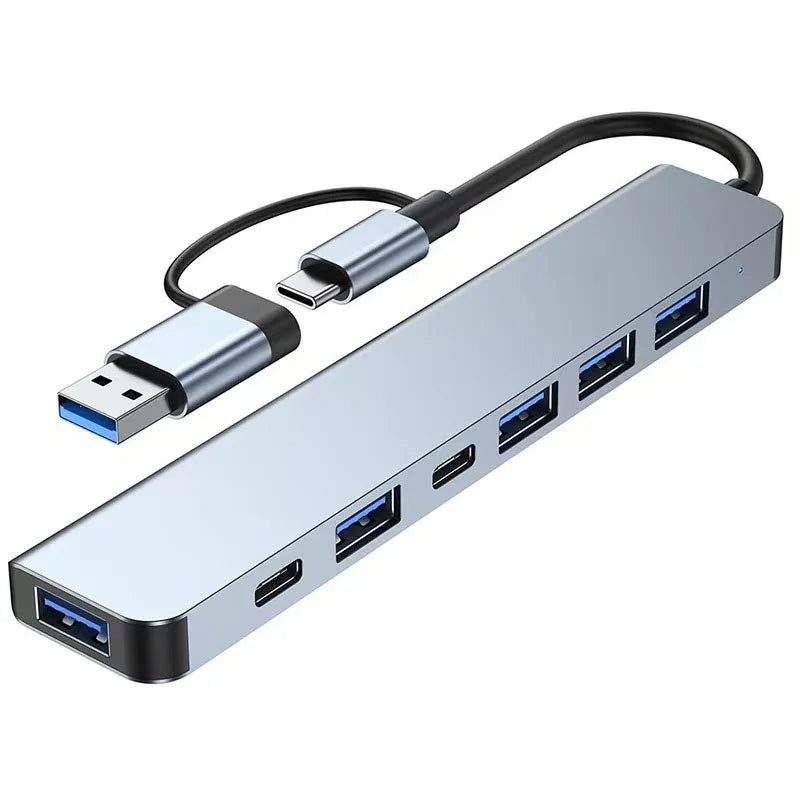 8-in-1 USB-C Hub Adapter for MacBook Pro/Air, iPad Pro, iPhone 15 & Laptop