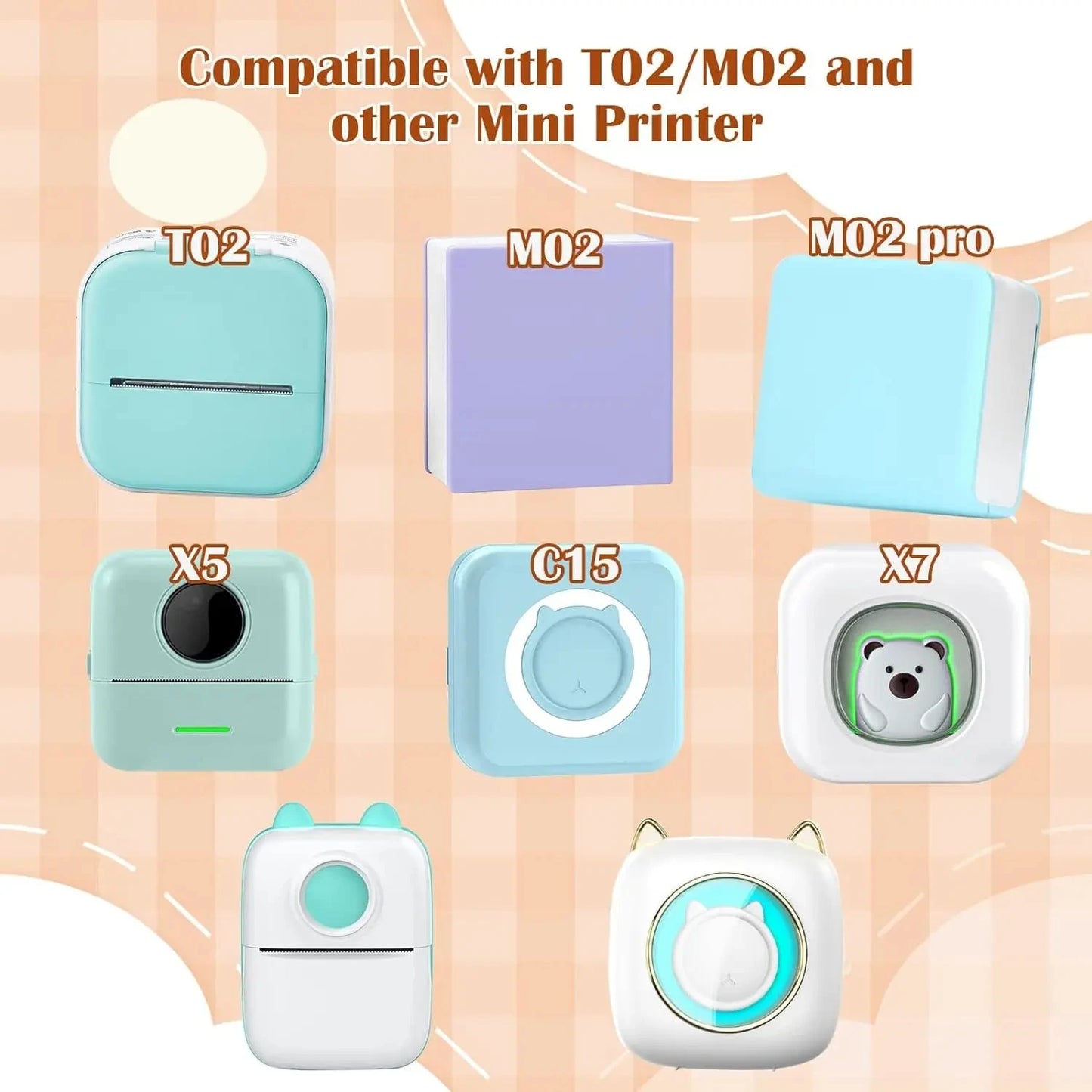Transparent Adhesive Thermal Sticker Paper for M02/T02/M02 Sticker Photo Printer and 57Mm Width Print Mini Pocket Printer Camera