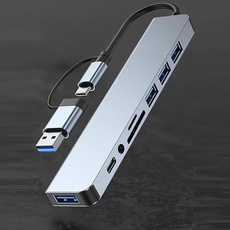 8-in-1 USB-C Hub Adapter for MacBook Pro/Air, iPad Pro, iPhone 15 & Laptop