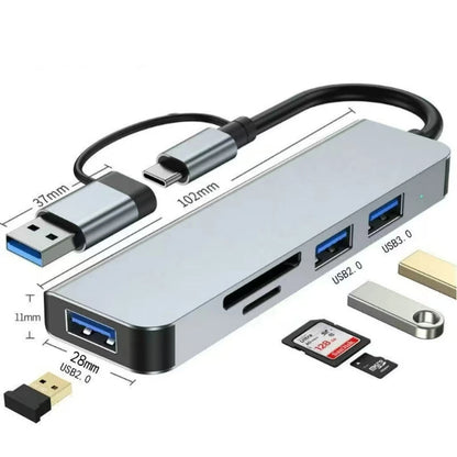 8-in-1 USB-C Hub Adapter for MacBook Pro/Air, iPad Pro, iPhone 15 & Laptop